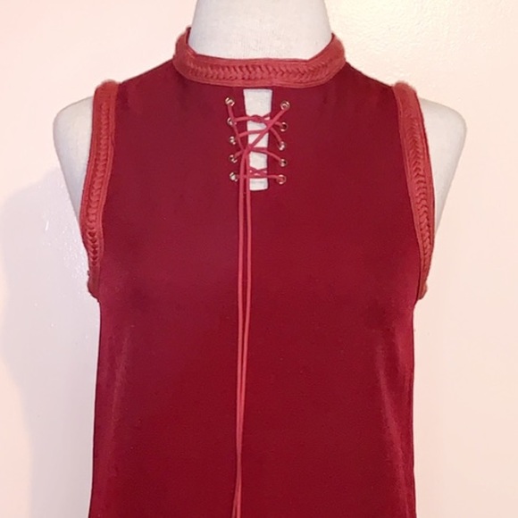 Miss coco red lace up sheath red mini dress size Small - Picture 9 of 9